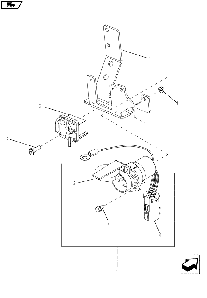 Схема запчастей Case IH MAGNUM 190 - (55.100.32) - IMPLEMENT CONNECTORS & MOUNTING (55) - ELECTRICAL SYSTEMS