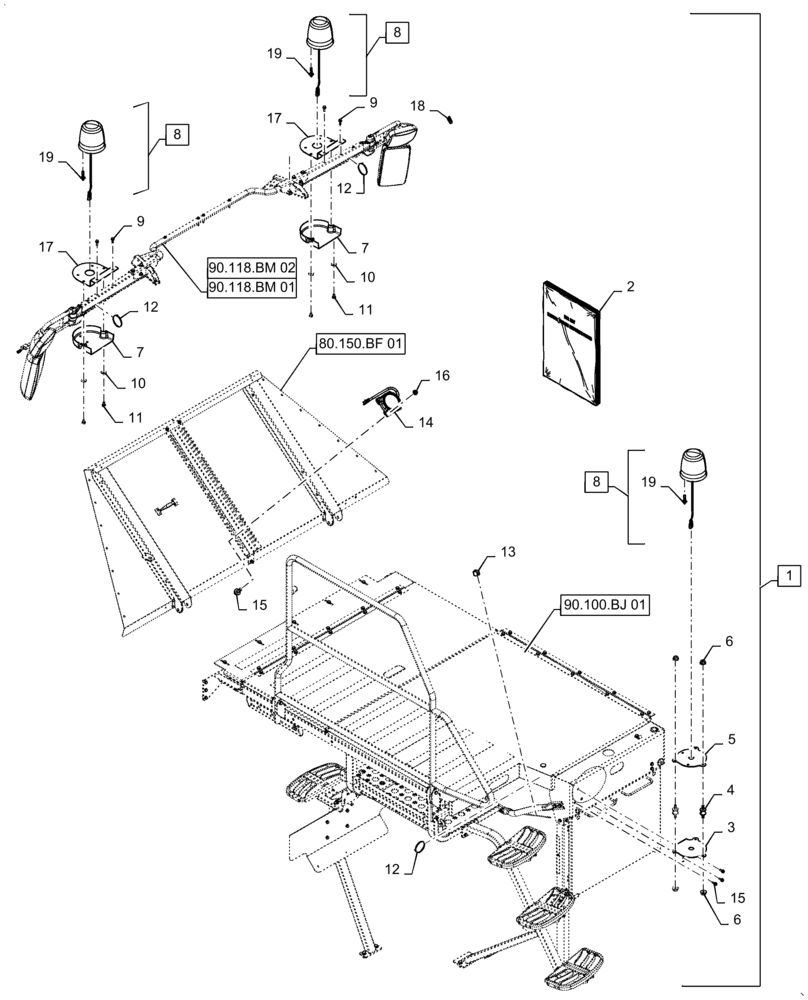 Схема запчастей Case IH 6140 - (88.100.55[06]) - DIA KIT, BEACON, LIGHT (88) - ACCESSORIES