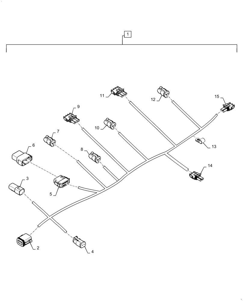 Схема запчастей Case IH PATRIOT 4440 - (55.635.AO[04]) - 7 SECTION RH BOOM HARNESS (55) - ELECTRICAL SYSTEMS