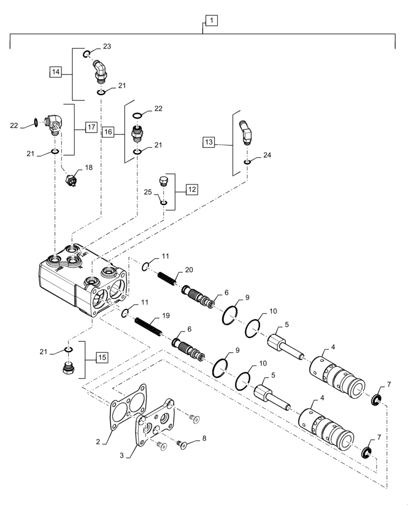 Схема запчастей Case IH 5140 - (33.202.BN[03]) - BRAKE VALVE (33) - BRAKES & CONTROLS