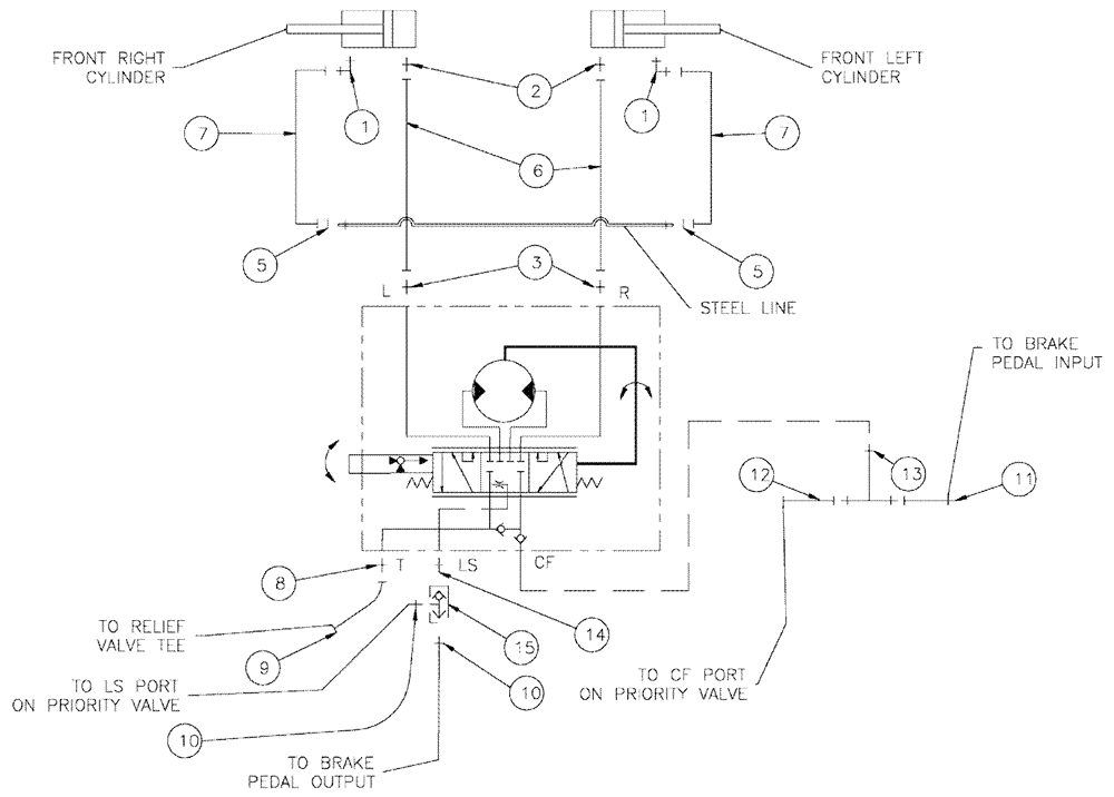 Схема запчастей Case IH SPX3200 - (06-014) - HYDRAULIC GROUP, 2WS Hydraulic Plumbing