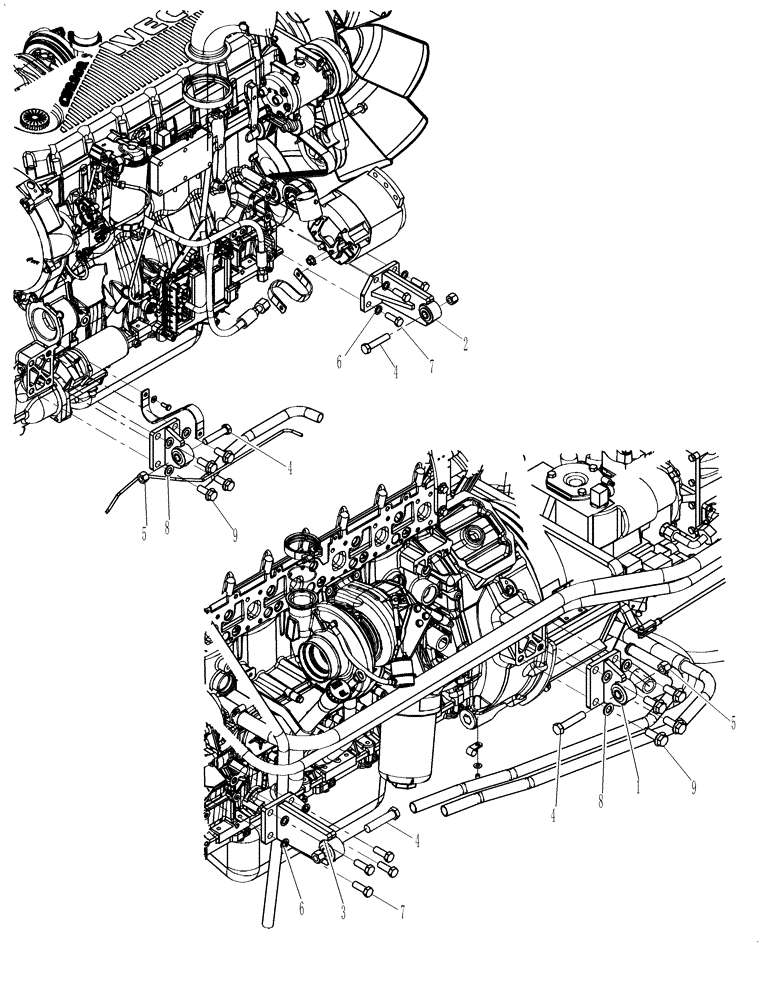 Схема запчастей Case IH 635 - (10.012.01) - ENGINE MOUNTING ENGINE MOUNTING (10) - ENGINE