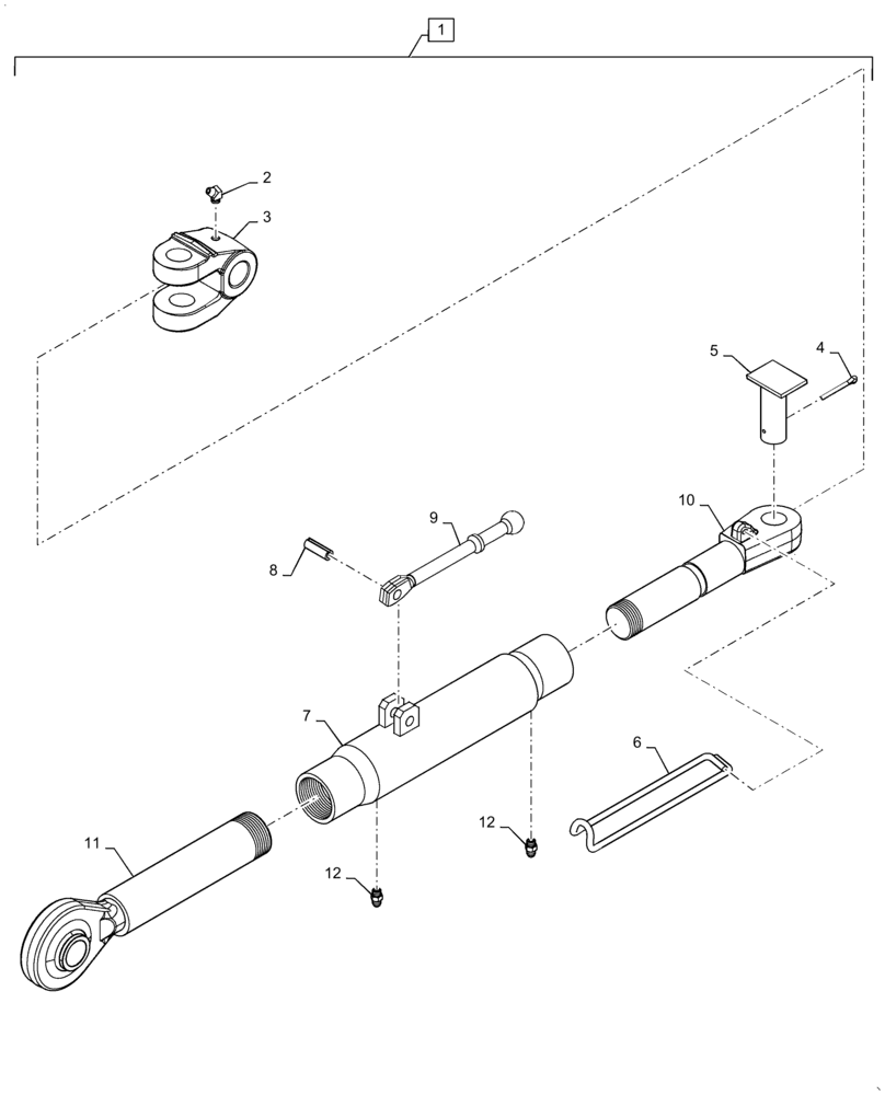 Схема запчастей Case IH MAGNUM 220 - (37.110.AA[02]) - VAR- 728232 - HITCH, TOP LINK (37) - HITCHES, DRAWBARS & IMPLEMENT COUPLINGS