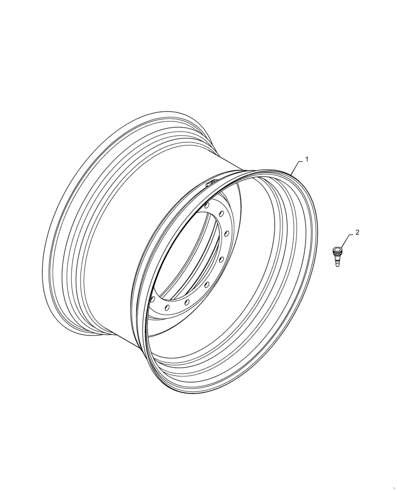 Схема запчастей Case IH MAGNUM 310 - (44.511.AE[01]) - WHEEL, FRONT - SOLID STEEL (44) - WHEELS