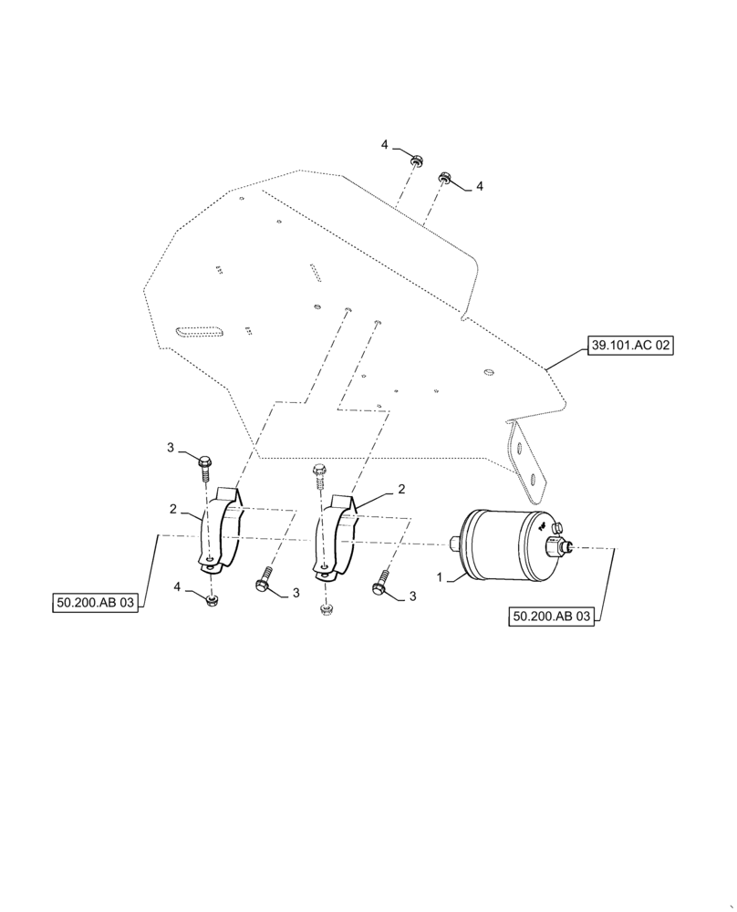 Схема запчастей Case IH 9240 - (50.200.AN[03]) - VAR - 722089 - RECEIVER-DRYER (50) - CAB CLIMATE CONTROL