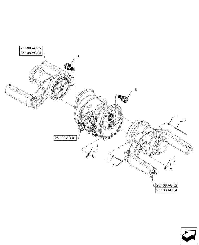 Схема запчастей Case IH QUADTRAC 500 - (25.100.AA[02]) - FRONT AXLE (25) - FRONT AXLE SYSTEM