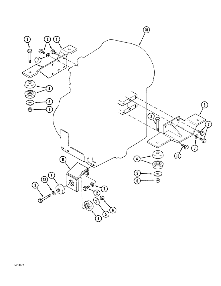 Схема запчастей Case IH 9280 - (6-004) - TRANSMISSION MOUNTING SYNCHROMESH TRACTOR (06) - POWER TRAIN