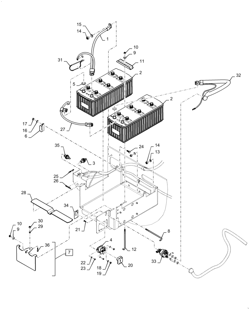 Схема запчастей Case IH STEIGER 400 - (55.302.08) - BATTERY - TRAY & CABLES, 13L (55) - ELECTRICAL SYSTEMS