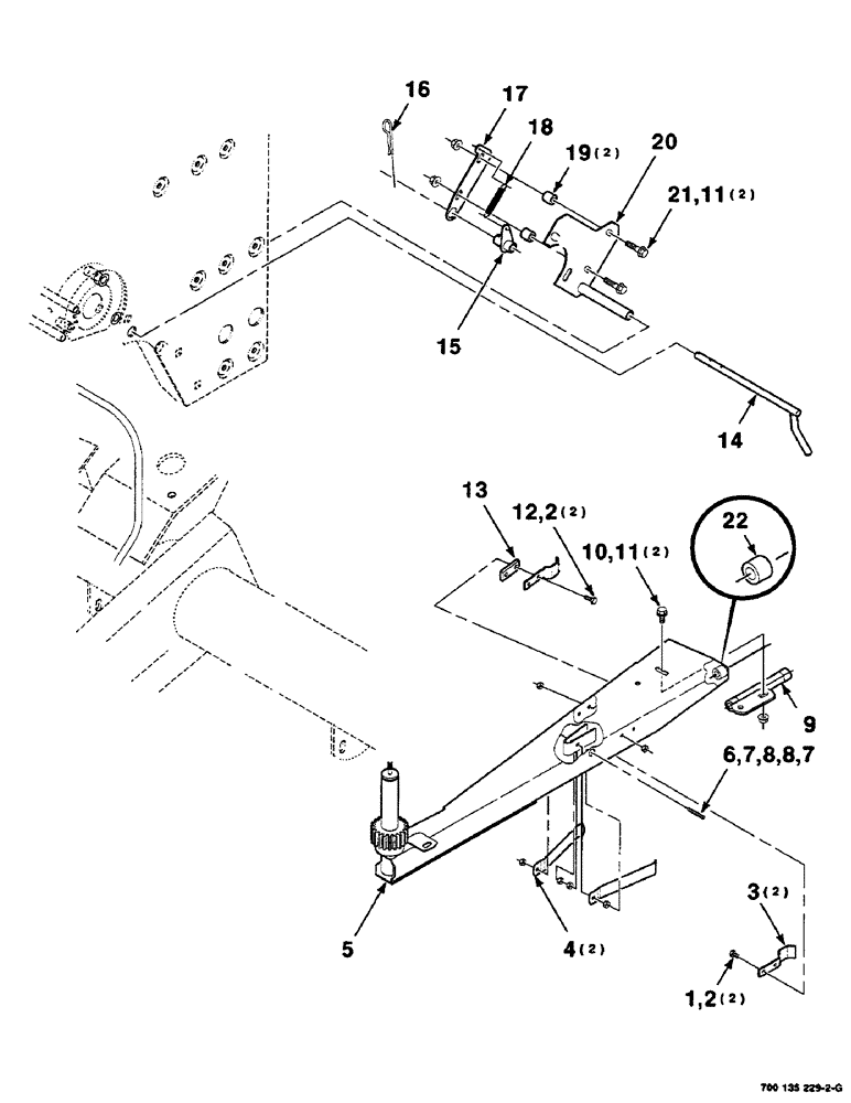 Схема запчастей Case IH RS551 - (6-20) - TWINE THREADER SUPPORT ASSEMBLIES (14) - BALE CHAMBER