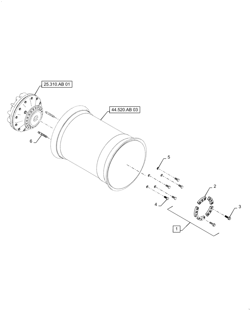 Схема запчастей Case IH 7230 - (44.520.AB[02]) - VAR - 830021, 830153 - SINGLE, FLOAT, WHEEL (44) - WHEELS