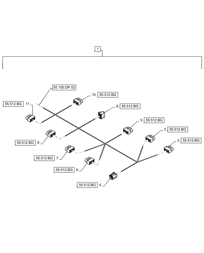 Схема запчастей Case IH WD1904 - (55.100.DP[01]) - WIRE HARNESS & CONNECTOR, DRAPER, CD6 (55) - ELECTRICAL SYSTEMS