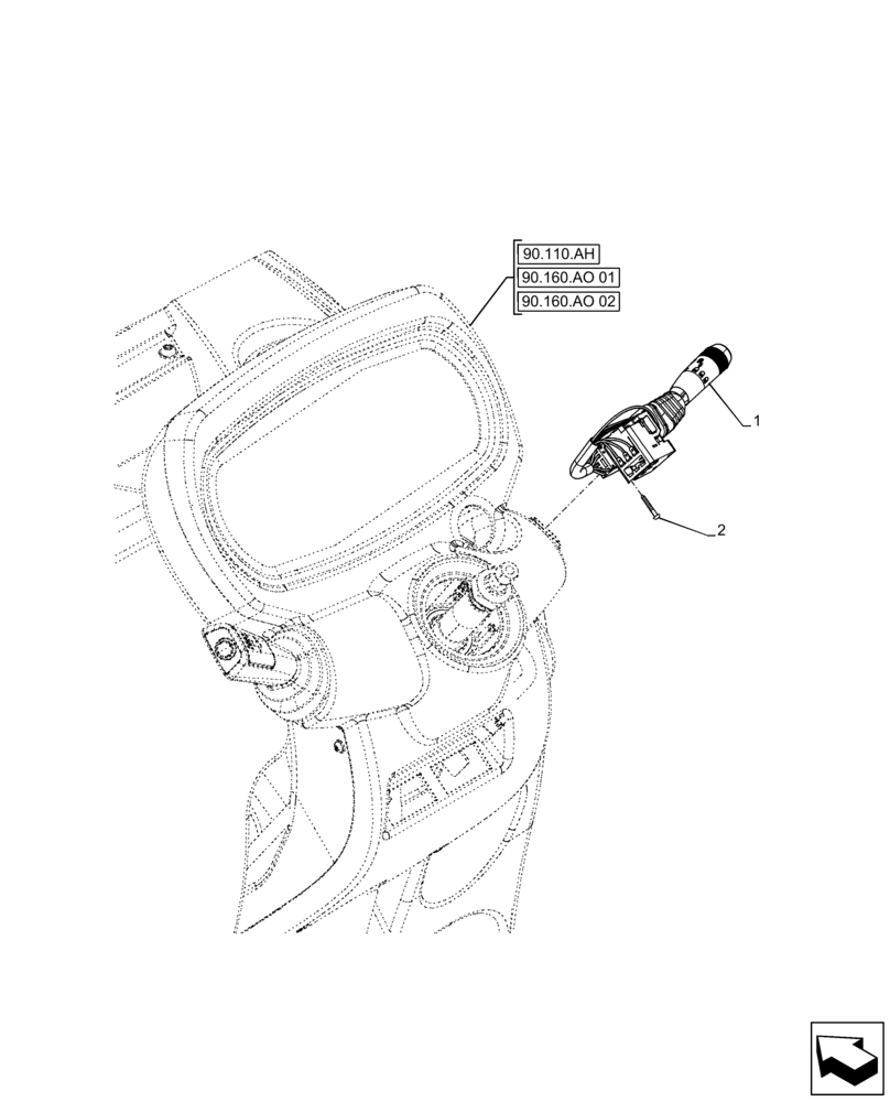 Схема запчастей Case IH FARMALL 130A - (55.405.AX) - VAR - 391610, 393315 - INDICATOR LIGHT, SWITCH (55) - ELECTRICAL SYSTEMS