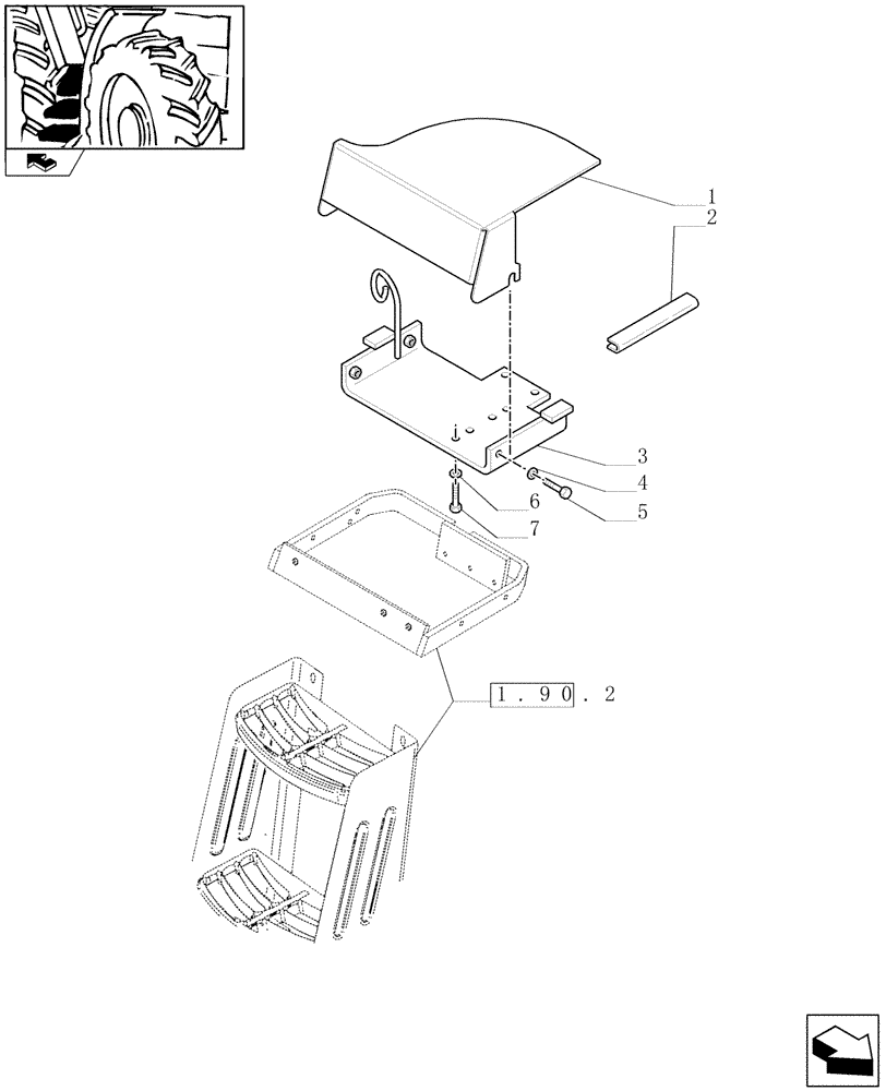 Схема запчастей Case IH PUMA 125 - (1.90.2/01) - ELECTRONIC MID MOUNTED VALVES - COVER (VAR.330560-330561-330562-332821-334821) (10) - OPERATORS PLATFORM/CAB