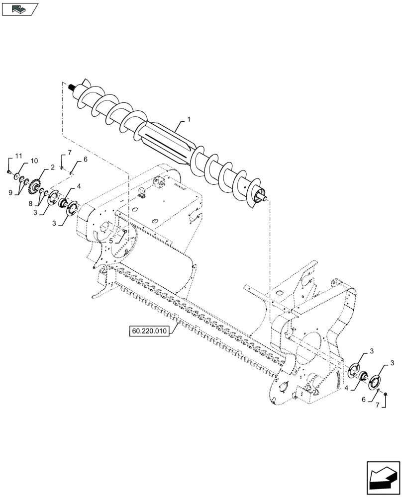 Схема запчастей Case IH LB324S - (60.220.091) - FEED ROLLER - D085 (60) - PRODUCT FEEDING