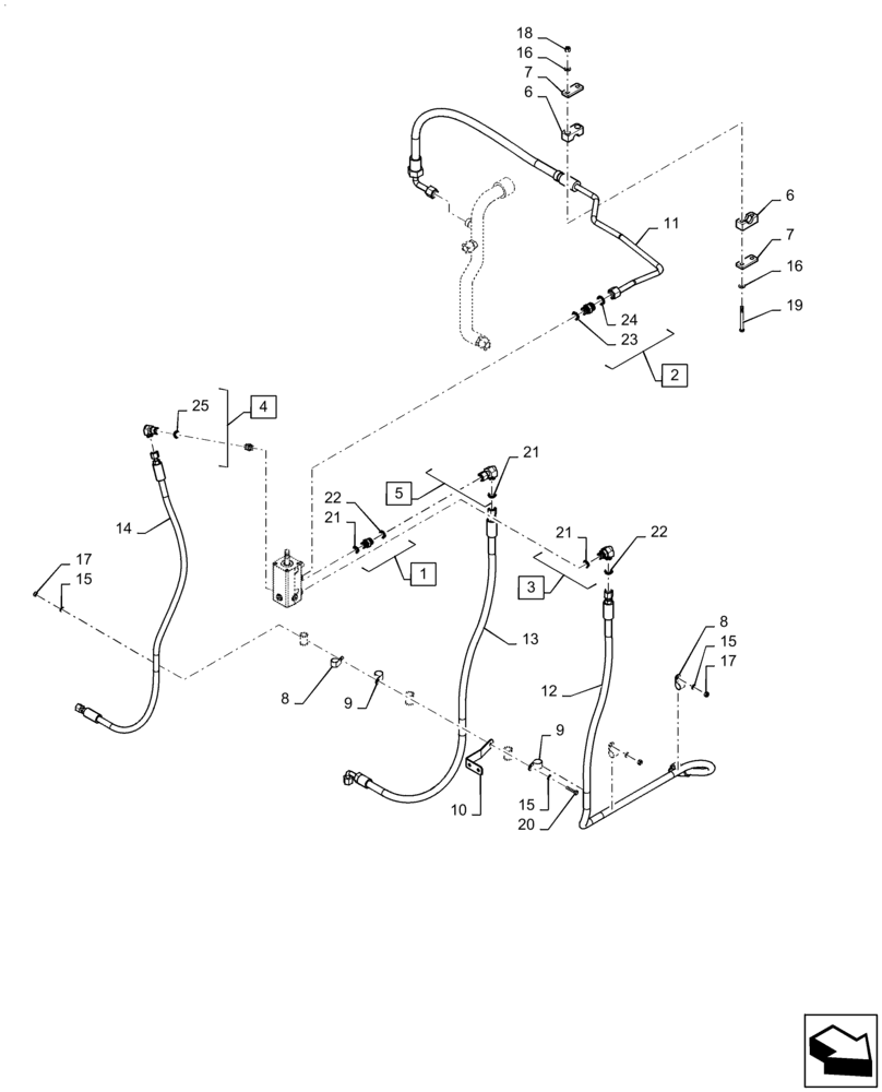 Схема запчастей Case IH STEIGER 400 - (33.202.BT) - BRAKE LINE (33) - BRAKES & CONTROLS