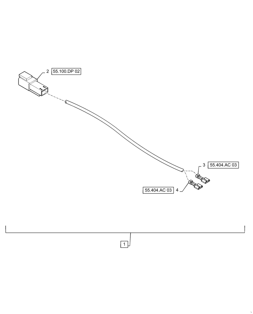 Схема запчастей Case IH STEIGER 580 - (55.511.AM[01]) - VAR - 420025 - SINGLE BEACON HARNESS (55) - ELECTRICAL SYSTEMS