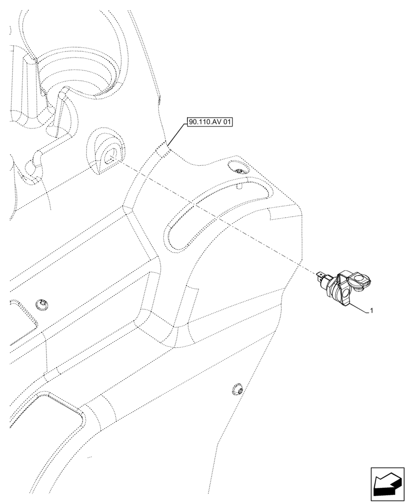 Схема запчастей Case IH FARMALL 110A - (55.510.BM[04]) - VAR - 393315 - SOCKET, W/O CAB (55) - ELECTRICAL SYSTEMS