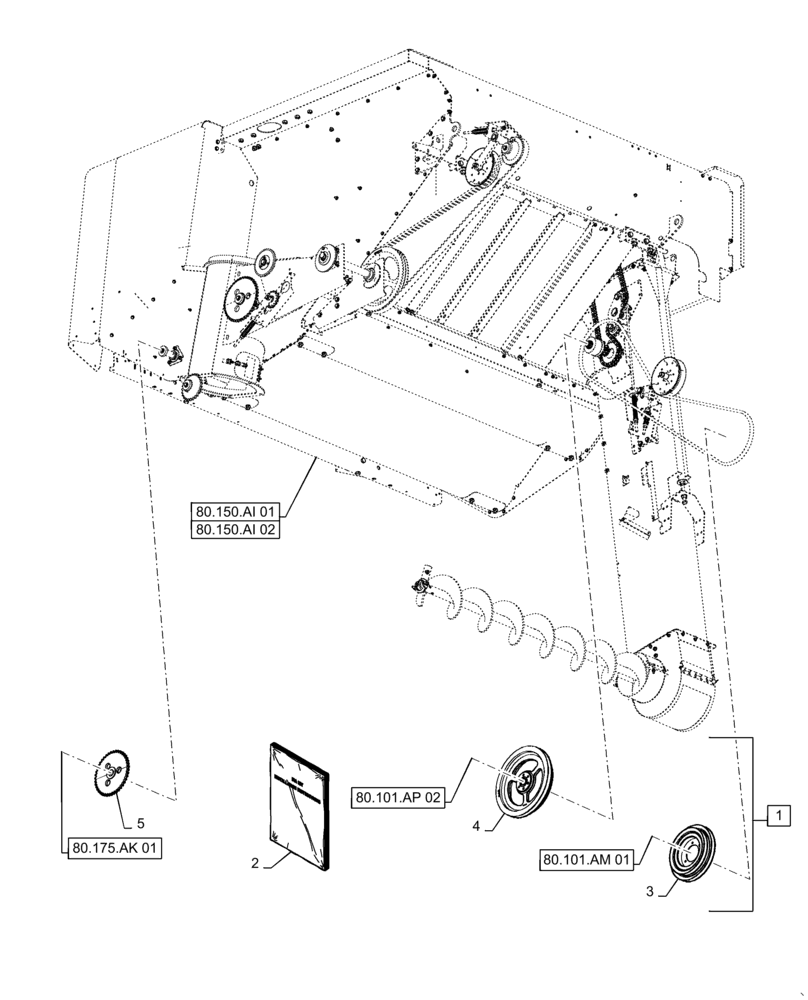 Схема запчастей Case IH 7240 - (88.100.80[01]) - DIA KIT, ELEVATOR, GRAIN TANK, REDUCTION (88) - ACCESSORIES