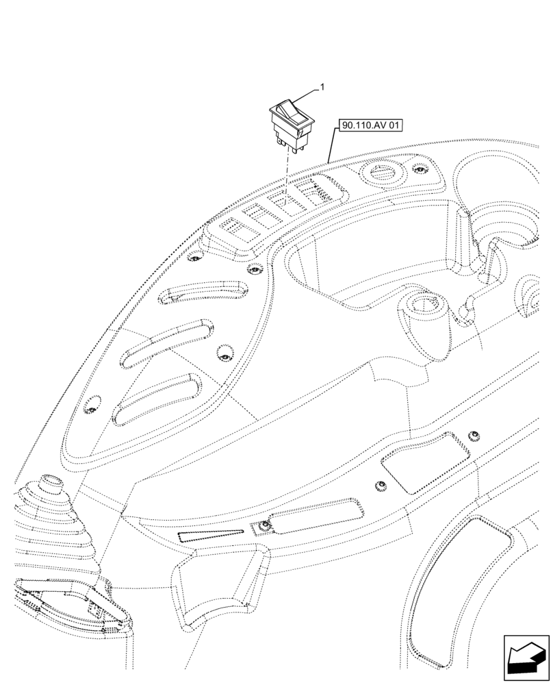 Схема запчастей Case IH FARMALL 130A - (55.040.AH[03]) - VAR - 393315 - SWITCH, W/O CAB (55) - ELECTRICAL SYSTEMS