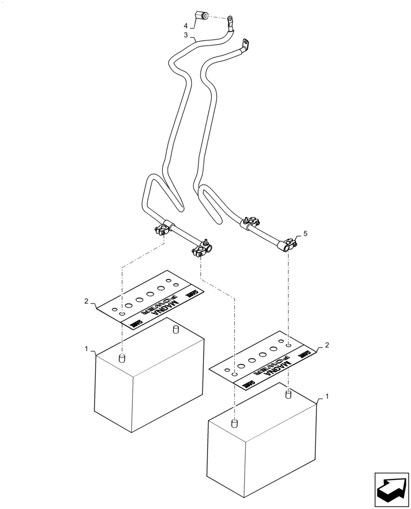 Схема запчастей Case IH MAGNUM 310 - (55.302.AG[01]) - BATTERY AND CABLE (55) - ELECTRICAL SYSTEMS