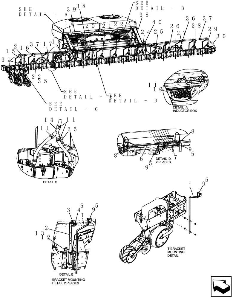 Схема запчастей Case IH 1200PT - (L.10.E[06]) - BULK FILL - LAYOUT, AIR HOSES TO ROW UNITS, 16/31 ROW (BSN CBJ026002) L - Field Processing