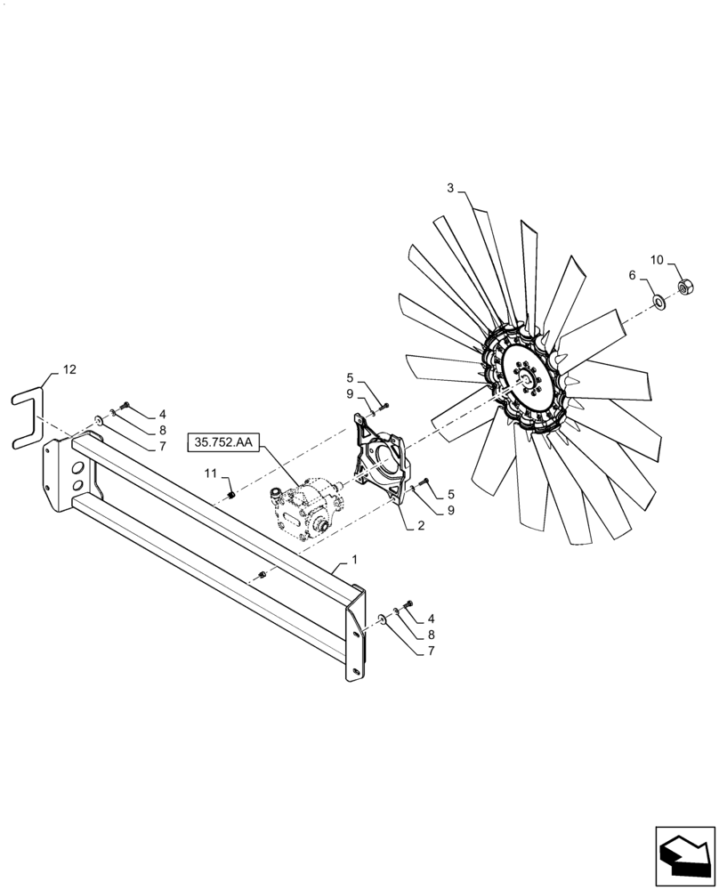 Схема запчастей Case IH 9240 - (10.414.AC[05]) - DRIVE, FAN, ENGINE (10) - ENGINE