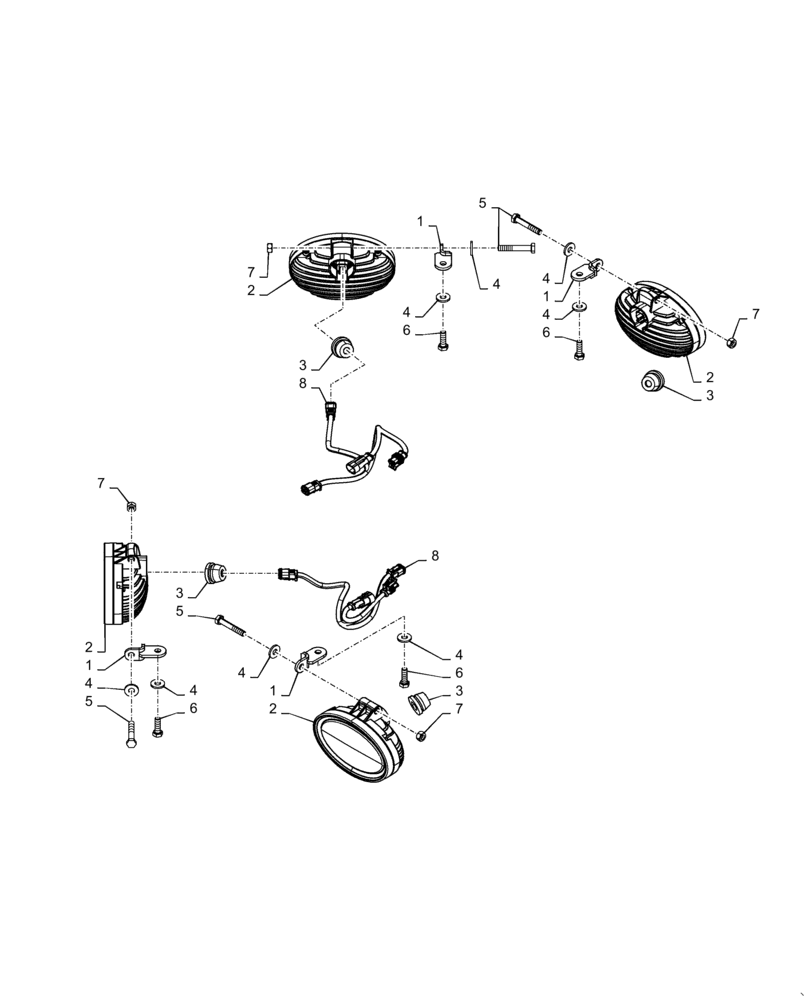 Схема запчастей Case IH PATRIOT 3340 - (55.404.CL[02]) - CAB MOUNTED LED LIGHTING (55) - ELECTRICAL SYSTEMS