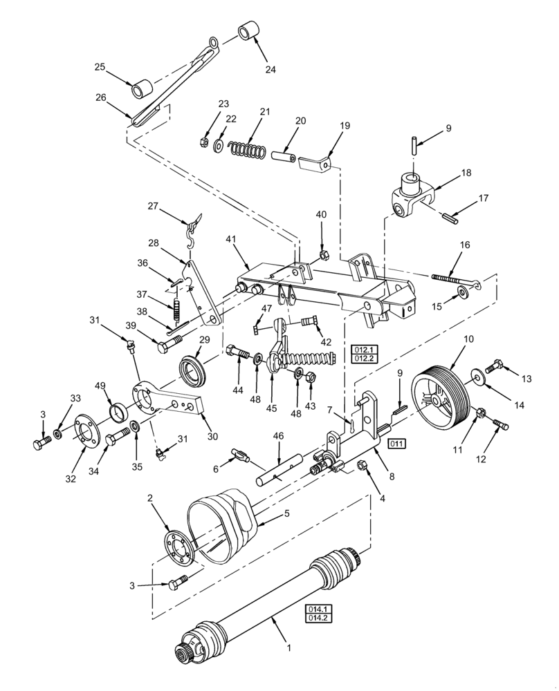 Схема запчастей Case IH MDX81 - (009) - FRAME, LIFT ARM (58) - ATTACHMENTS/HEADERS