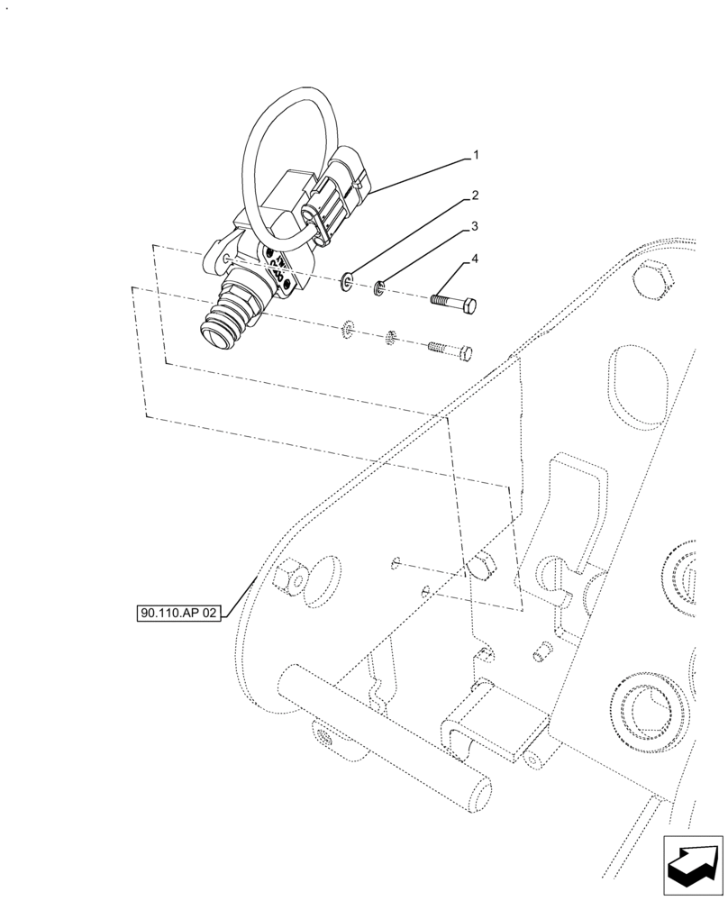 Схема запчастей Case IH FARMALL 120A - (55.618.AI[01]) - VAR - 393315 - LIMIT SWITCH, PTO, W/O CAB (55) - ELECTRICAL SYSTEMS