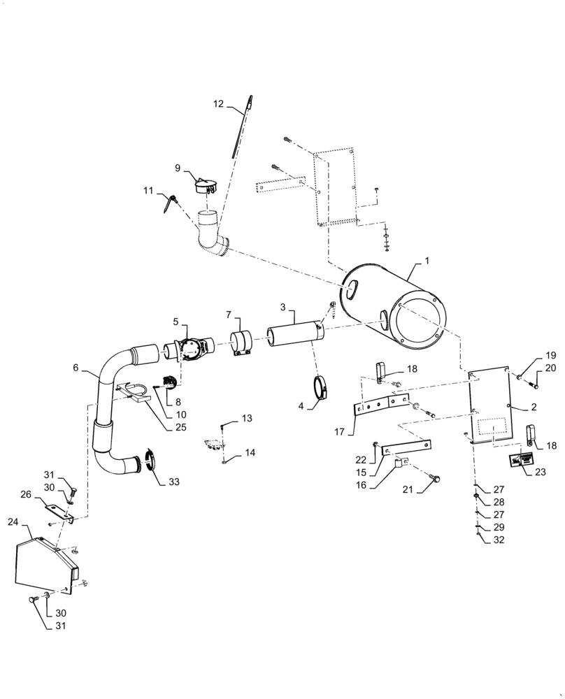 Схема запчастей Case IH 120A - (10.254.AD[01]) - EXHAUST SYSTEM (10) - ENGINE