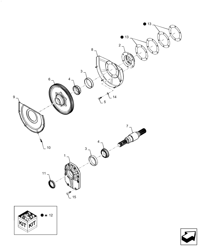 Схема запчастей Case IH MAGNUM 315 - (31.110.AP[01]) - PTO OUTPUT SHAFT, SINGLE SPEED WITH STANDARD CLUTCH (31) - IMPLEMENT POWER TAKE OFF