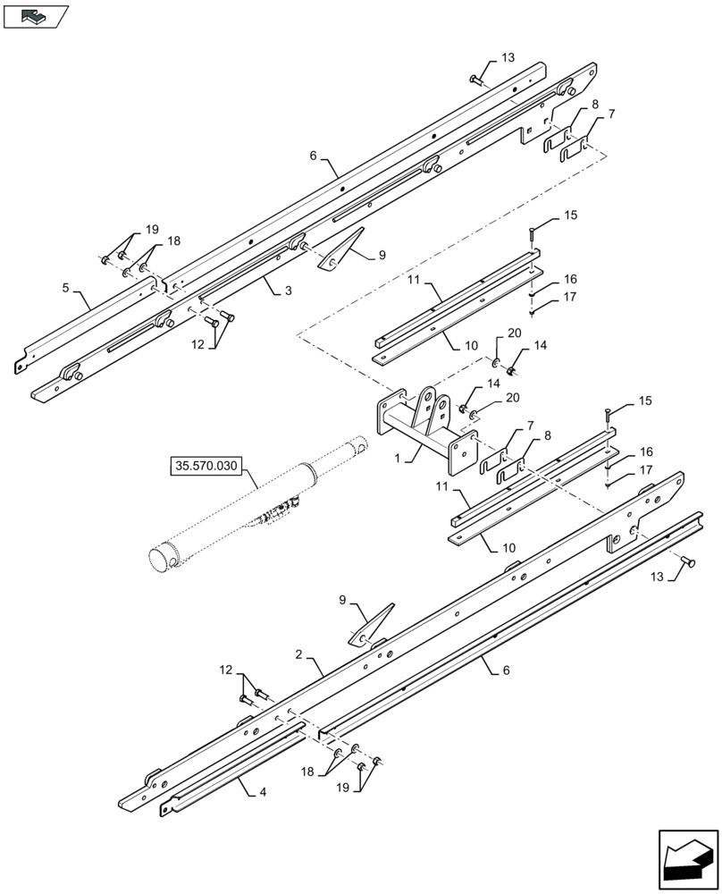 Схема запчастей Case IH LB324R - (70.280.011) - STANDARD BALE EJECTION MECHANISM - D085 (70) - EJECTION