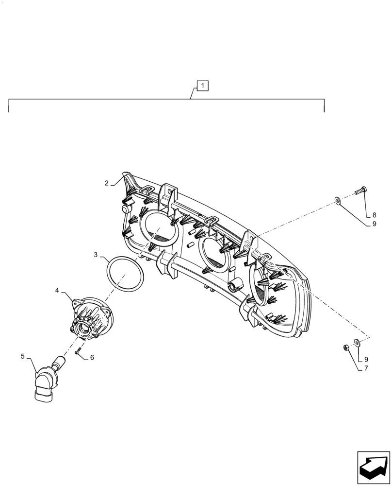 Схема запчастей Case IH PATRIOT 3340 - (55.404.AQ[02]) - HALOGEN CENTER WORK LIGHTS (55) - ELECTRICAL SYSTEMS