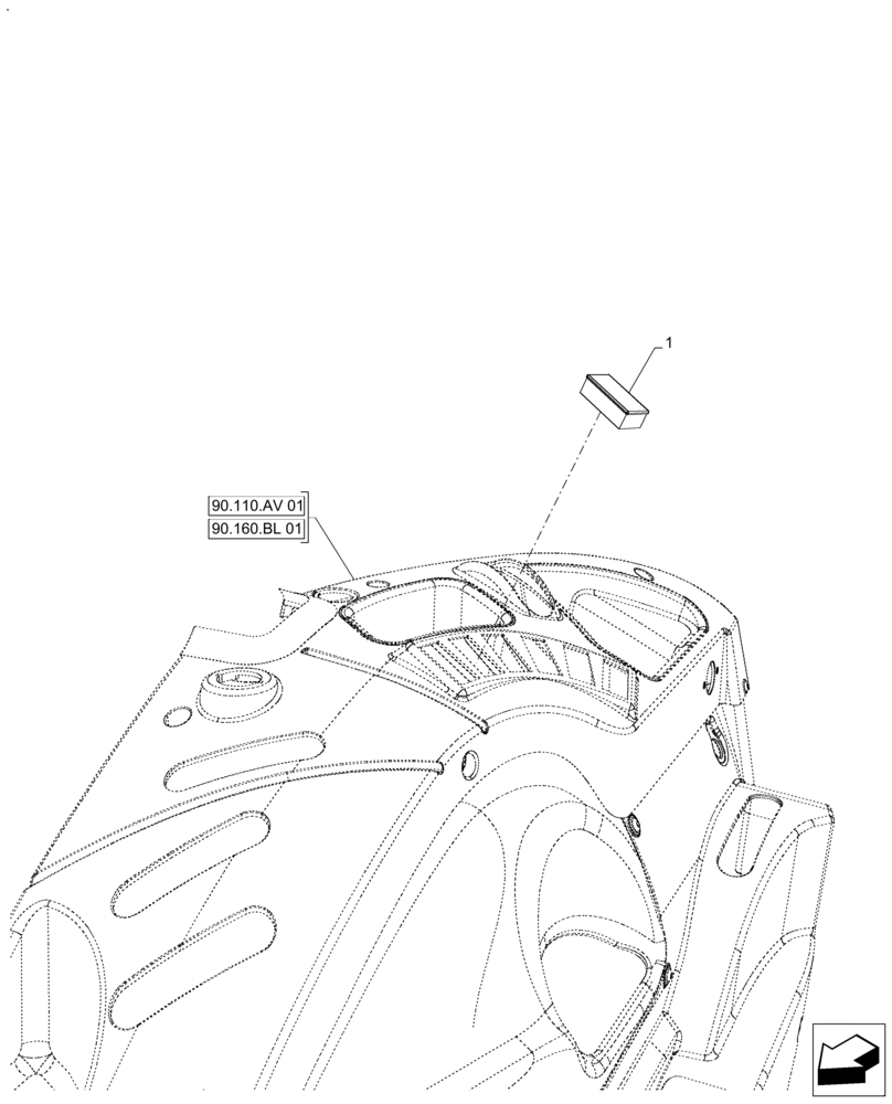 Схема запчастей Case IH FARMALL 110A - (55.100.DP[05]) - VAR - 390266 - ELECTRIC SYSTEM CONTROL, LESS CREEPER (55) - ELECTRICAL SYSTEMS