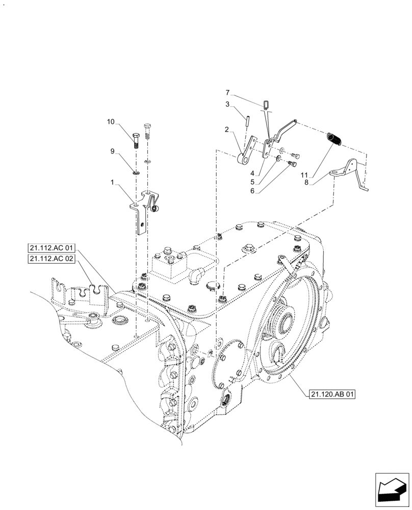 Схема запчастей Case IH FARMALL 140A - (18.100.AN[01]) - VAR - 336939, 390844 - PTO CLUTCH, CONTROL LEVER, CAB (18) - CLUTCH