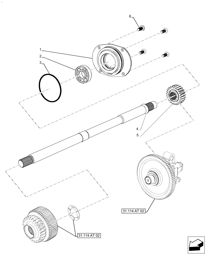 Схема запчастей Case IH FARMALL 110A - (31.110.AK[01]) - VAR - 336939 - PTO 540 RPM, POWERSHUTTLE, DRIVEN SHAFT (31) - IMPLEMENT POWER TAKE OFF