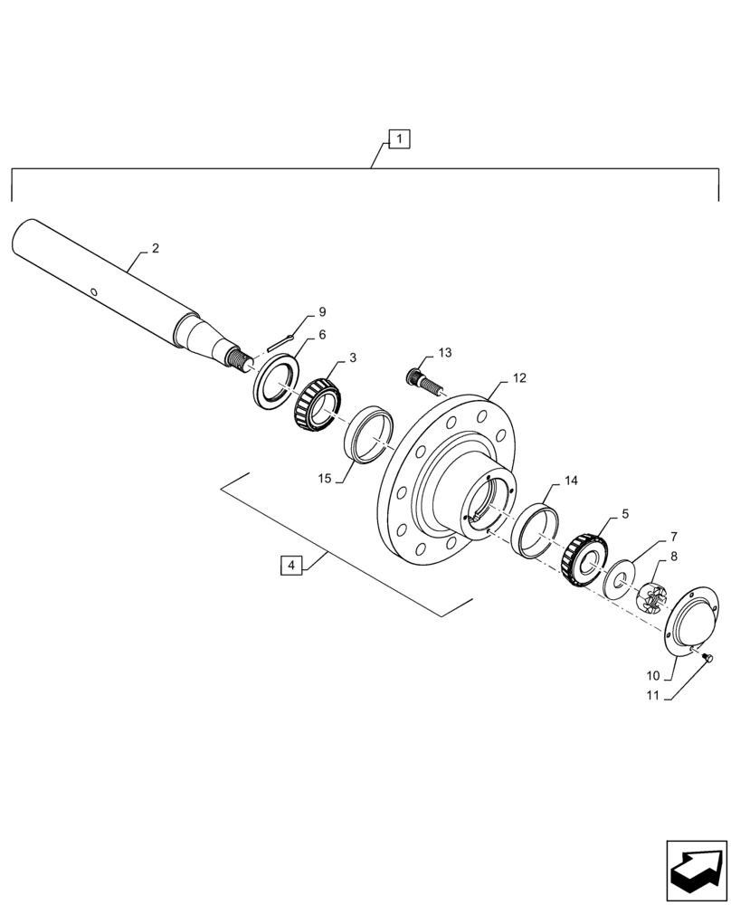 Схема запчастей Case IH 340 - (44.100.09) - HUB Q871 FOR 47 (44) - WHEELS