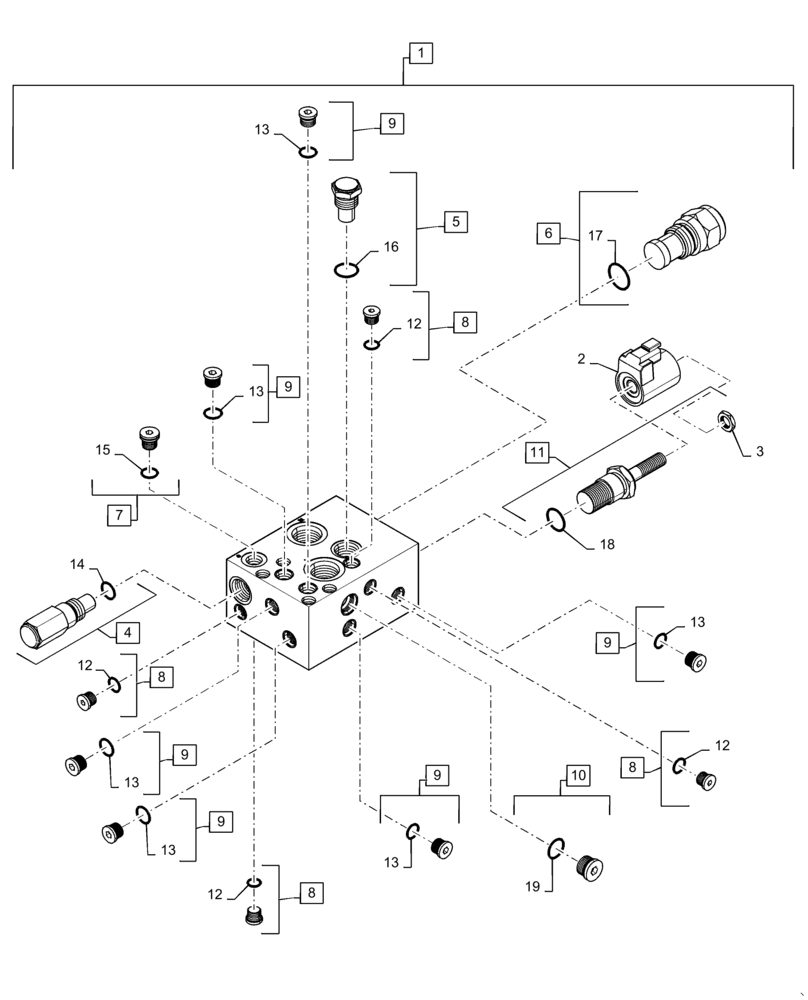 Схема запчастей Case IH 7240 - (35.562.AA[02]) - VAR - 425465, 425361 - HYDRAULIC VALVE, REVERSER (35) - HYDRAULIC SYSTEMS