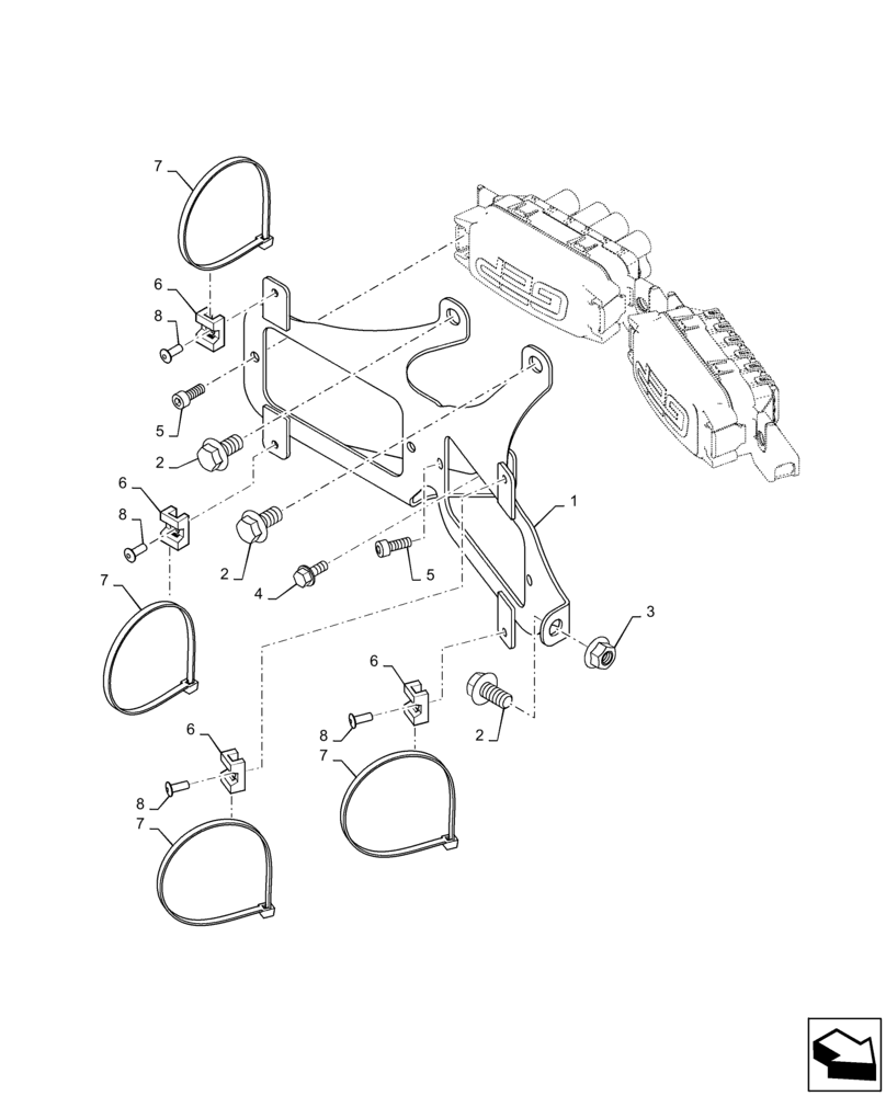 Схема запчастей Case IH MAGNUM 380 - (55.015.AB[03]) - MOUNTING BRACKET, GEP MODULE (55) - ELECTRICAL SYSTEMS