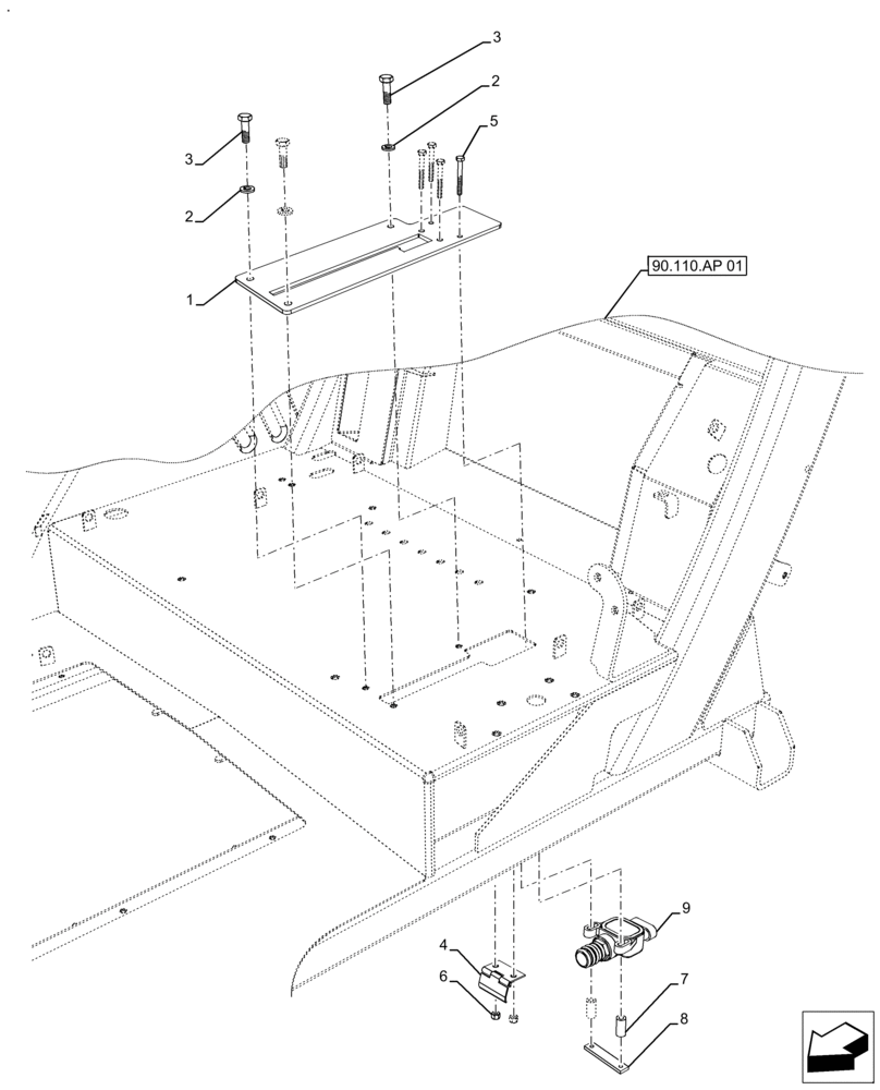 Схема запчастей Case IH FARMALL 130A - (55.618.AI[02]) - VAR - 336939, 390844 - LIMIT SWITCH, PTO, W/O CAB (55) - ELECTRICAL SYSTEMS