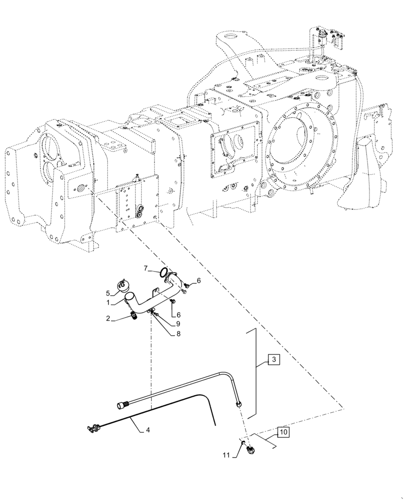 Схема запчастей Case IH MAGNUM 280 - (21.504.AN[01]) - VAR - 429334, 429335 - TRANSMISSION - CVT - FILLER/DIPSTICK ASSY (21) - TRANSMISSION