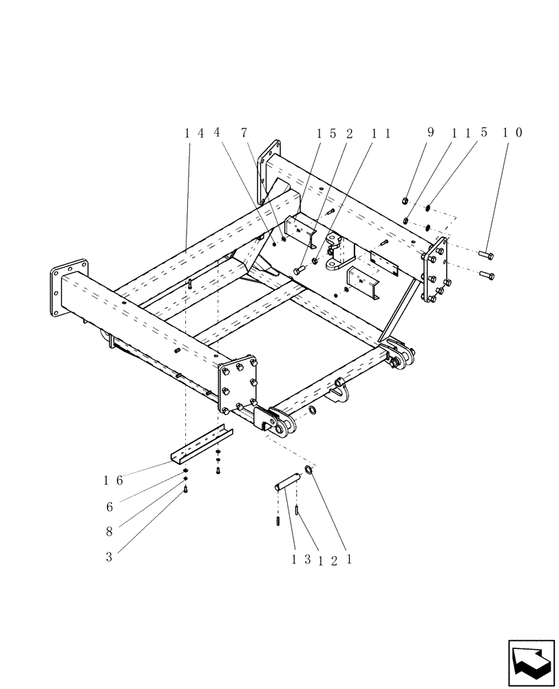 Схема запчастей Case IH ADX3260 - (E.10.B[04]) - ADX3260 FRAME INSERT E - Body and Structure