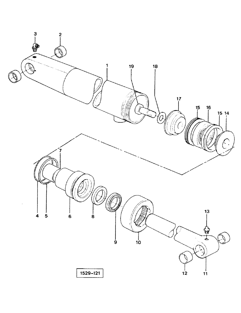 Схема запчастей Case IH 1529 - (021A) - LIFT CYLINDER, STARTING FROM NO. 3755971 