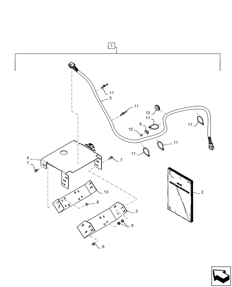 Схема запчастей Case IH 9240 - (88.100.55[10]) - DIA KIT, BRACKET, GRAIN TANK, AUTOGUIDANCE (88) - ACCESSORIES