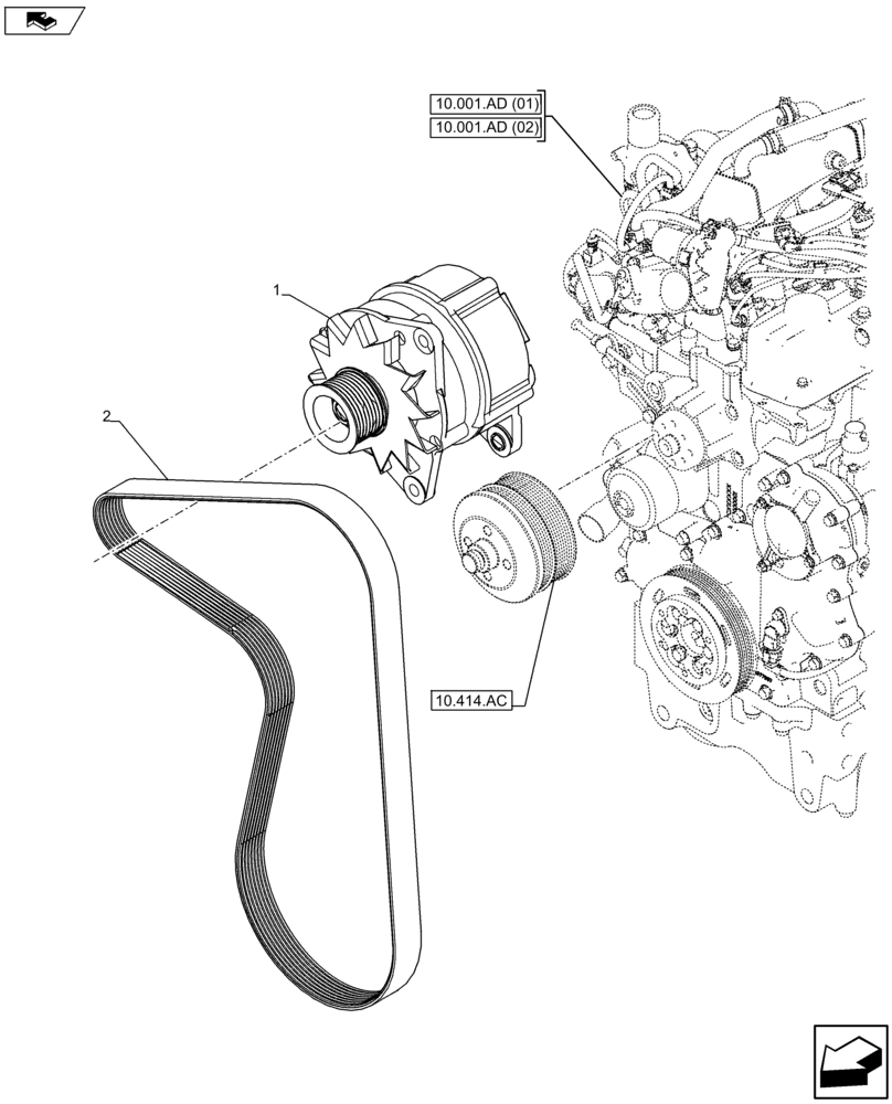 Схема запчастей Case IH FARMALL 105U - (55.301.AA) - VAR - 391192 - ALTERNATOR (55) - ELECTRICAL SYSTEMS