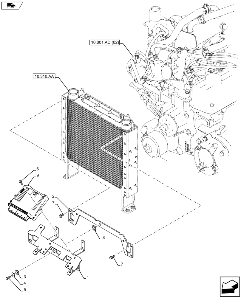 Схема запчастей Case IH FARMALL 105U - (55.015.AA[02]) - VAR - 336816 - ENGINE, ELECTRONIC CONTROL UNIT (55) - ELECTRICAL SYSTEMS