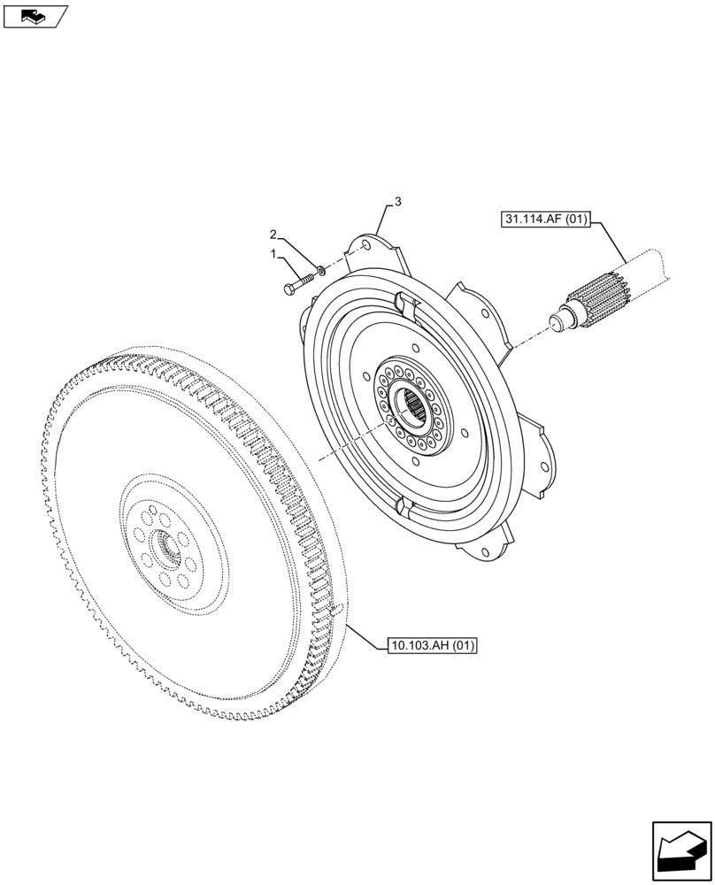 Схема запчастей Case IH FARMALL 105U - (18.112.AA) - VAR - 336816, 390174 - PTO, DUMPER (18) - CLUTCH