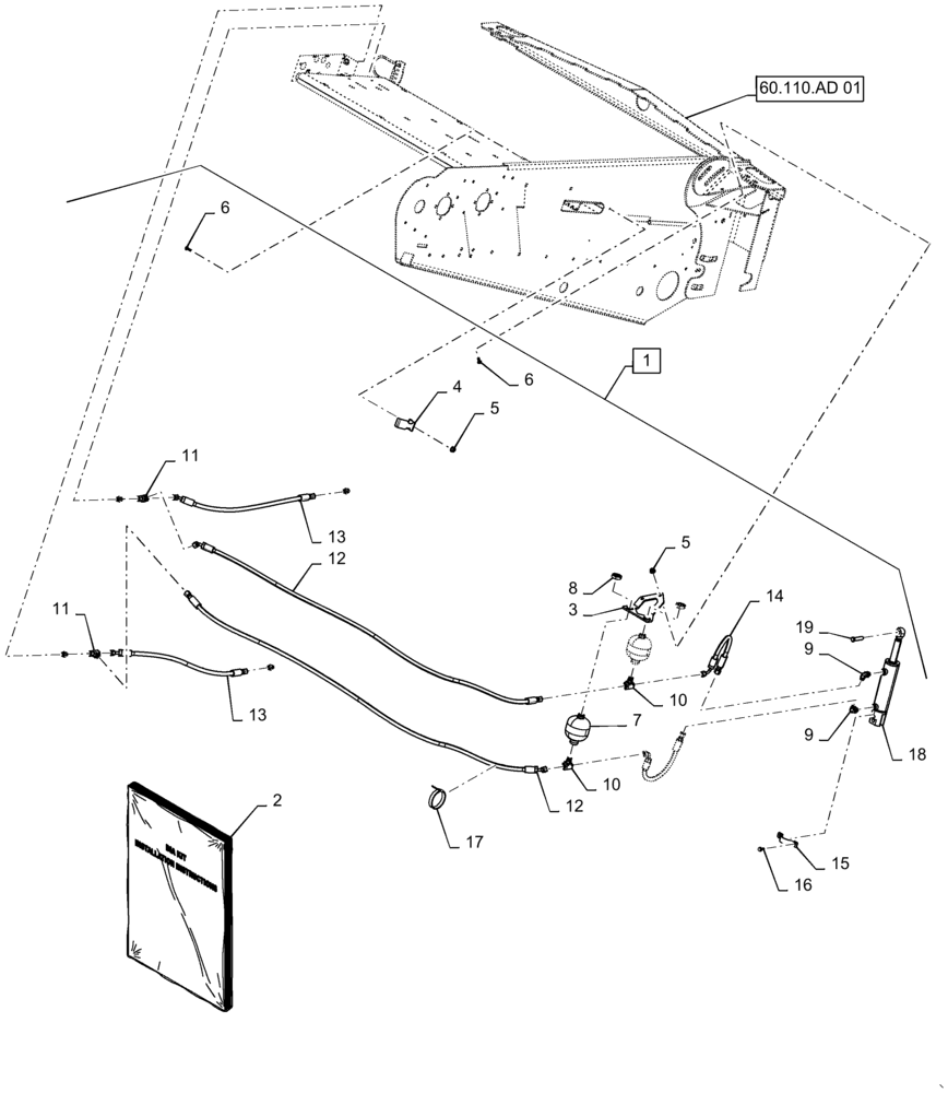 Схема запчастей Case IH 7240 - (88.100.60[05]) - DIA KIT, HYDRAULIC CYLINDER, ACCUMULATOR, FEEDER, ASN YEG224761 ONLY (88) - ACCESSORIES