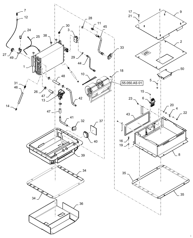 Схема запчастей Case IH PATRIOT 4440 - (50.200.AA[01]) - AIR CONDITIONING WITH ATC (50) - CAB CLIMATE CONTROL