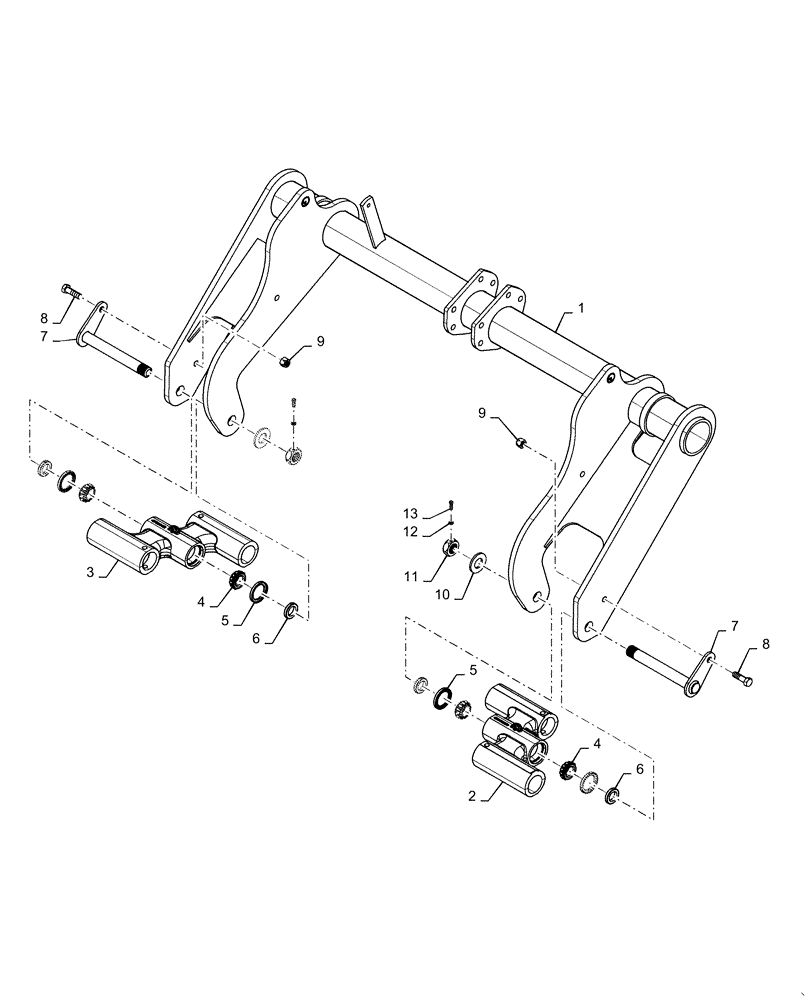 Схема запчастей Case IH TRUE-TANDEM 345 - (39.110.AB[01]) - ROCKSHAFT MAINFRAME SMALL 22,25 FOOT (39) - FRAMES AND BALLASTING